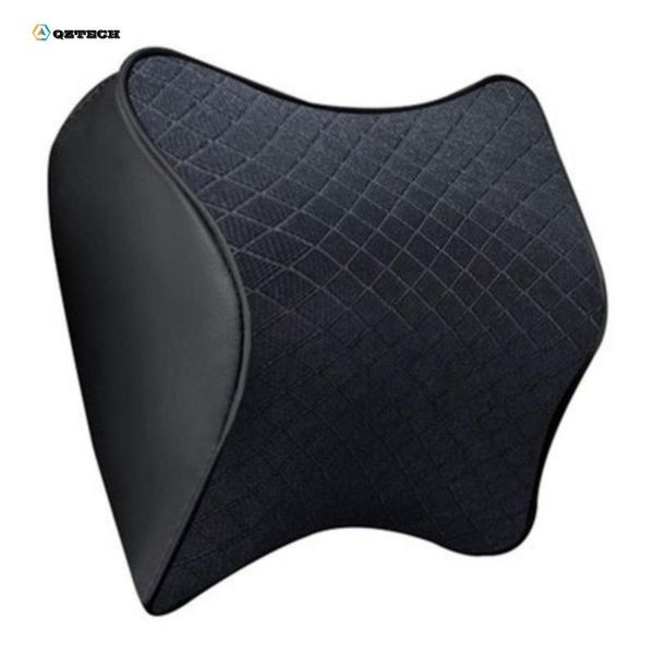 

seat cushions car headrest + leather+qztech 3d mesh memory cotton neck pillow