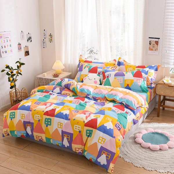 

bedding sets luxury set for home cute sheet cartoon bed qulit linens duvet cover flat king size