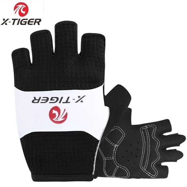 

x-tiger mtb bike bicycle glove anti-slip anti-sweat men women half finger  breathable anti-shock sports 211214, Blue;gray