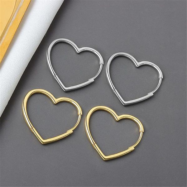 

hoop & huggie party love punk charm drop earrings heart pattern ear stud jewelry, Golden;silver