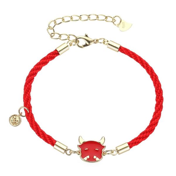 

year bracelet of the ox fashion transit red string rope bracelets lucky chain charm, Golden;silver