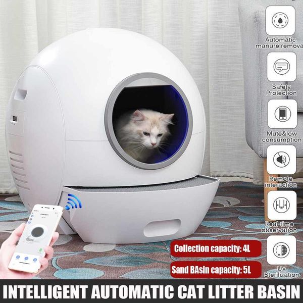 

other cat supplies electric litter box lid cats toilet splash-proof automatic closed smart wifi pet tray self cleaning with scoop