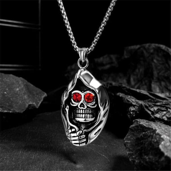 

pendant necklaces trend skull men's necklace punk fashion stainless steel jewelry male silver color accessories