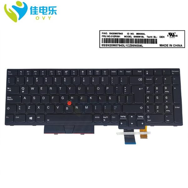 

latin keyboard backlight for lenovo thinkpad t570 p51s t580 p52s 01er591 sn8361bl notebook keyboards trackpoint with frame lapreplacemen