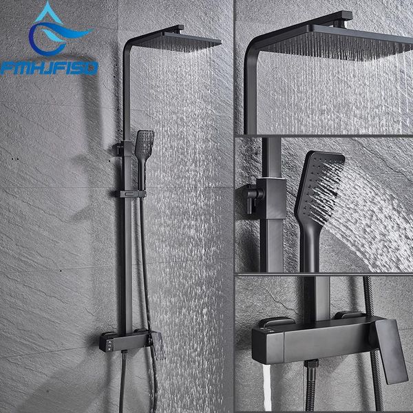 

fmhjfisd luxury black shower set shower faucet and cold black faucet mixer taps