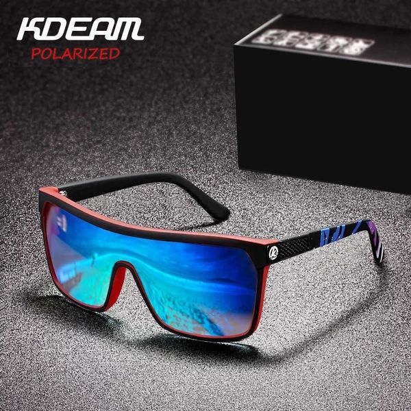 

kdeam oversized polarized gafas sunglasses fashion men style glasses a14 travel male outdoor square uv400 goggles sport sun cjvsc, White;black