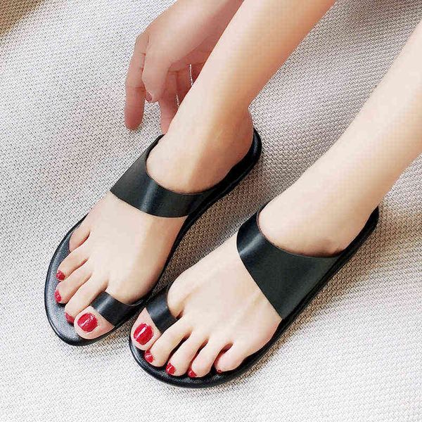 

2022 summer low heel toe slippers women's shoes large sandals, Black