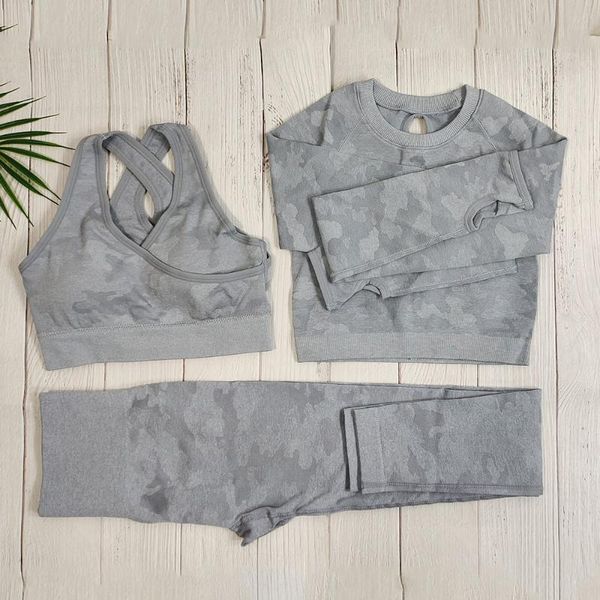 

camouflage fitness suit gym clothes outfit for women seamless sport set camo workout clothing yoga green activewear