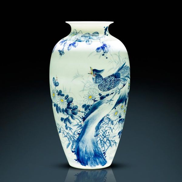 

vases jingdezhen master hand painted blue and white porcelain vase decoration chinese living room porch large ceramic