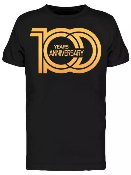 

100 years anniversary tee men's -image by shutterstock, White;black
