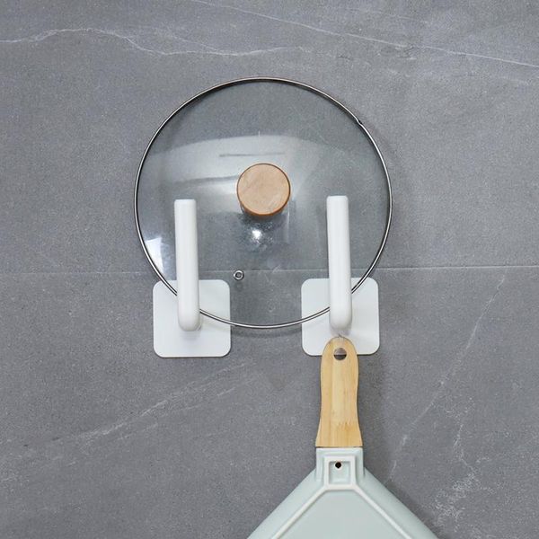 

hooks & rails pot lid holder wall-mounted hanging multipurpose bathroom kitchen self adheisve towel home storage organizer