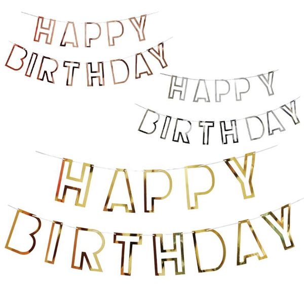 

party decoration hollow out shinne rose gold birthday decorations home decro macaron unique confetti paper banner