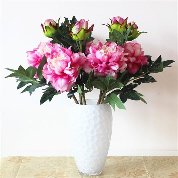 

heads autumn fake silk flowers artificial peony wedding party home floral flower arrangement decoration decorative & wreaths