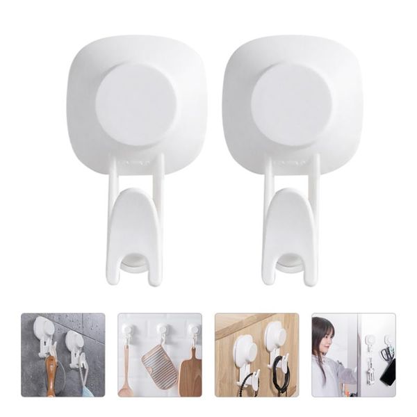 

hooks & rails 2pcs non-punching hook kitchen suction cup traceless wall hanging