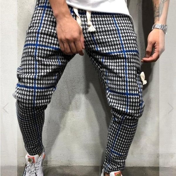 

men's pants 2021 men's slim fit personalized leisure sports stripe, Black