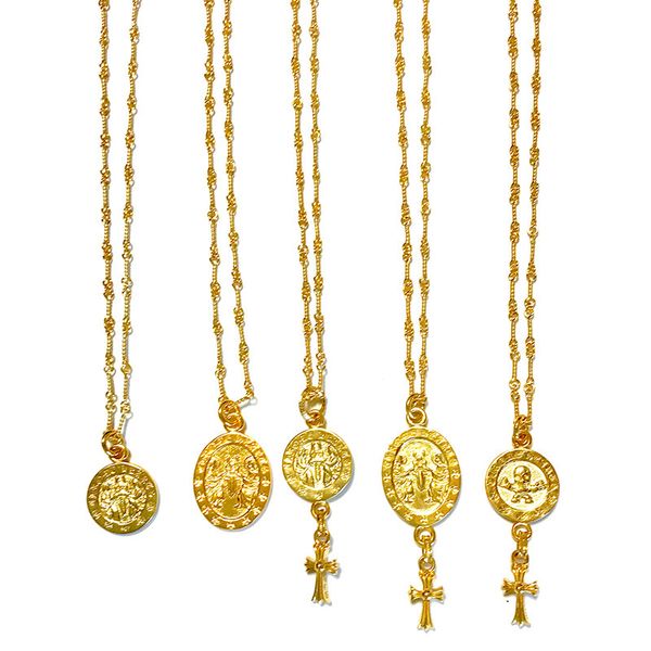 

necklace sier haiyunda angel s925 virgin ch cross 22k gold plated, Silver