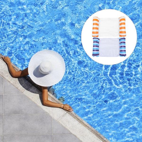 

2pcs swimming floating net bed pvc inflatable pad mat life vest & buoy