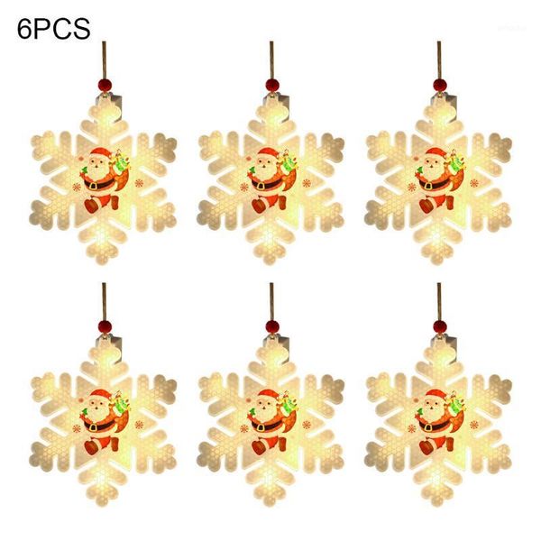

christmas decorations 6pcs home decor snowman holiday warm white kids gift battery operated party ornament tree pendant cute with led light