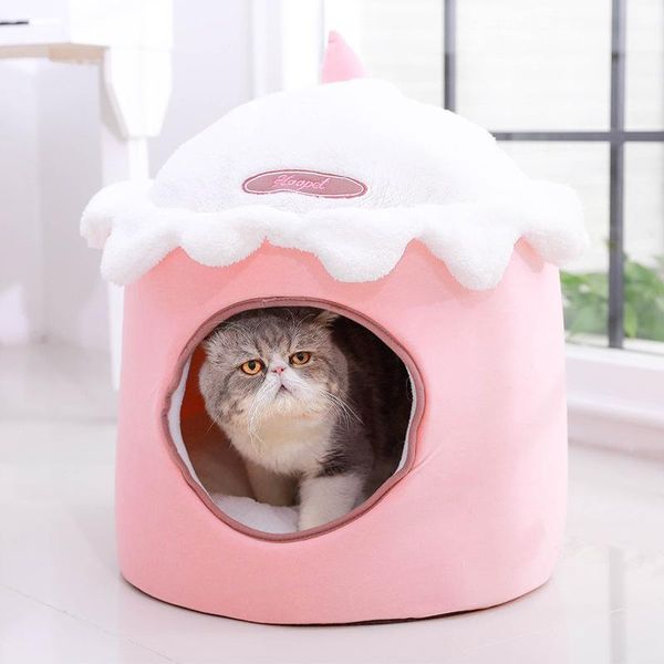 

cat beds & furniture bed sleep house warm cave dog kennel removable cushion pad soft indoor enclosed tent huts sofa for pet cats kittens pup