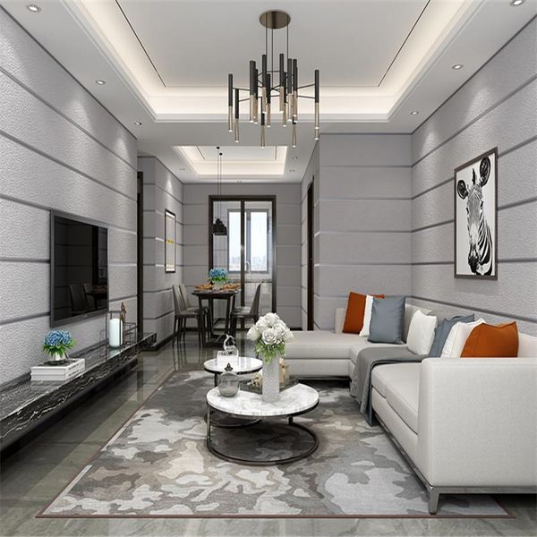 

wallpapers modern and simple deerskin pile wallpaper living room 3d film horizontal bar vertical stripe bedroom tv background