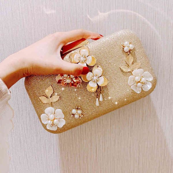

wholesale travel duffle luggage bag coin purse designer even fashion artwork floral rhinestone beads personality women chain bags