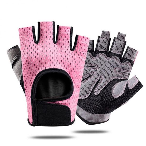 

cycling gloves breathable half finger anti slip mtb road bike men women sports fitness bicycle riding equipment, Black