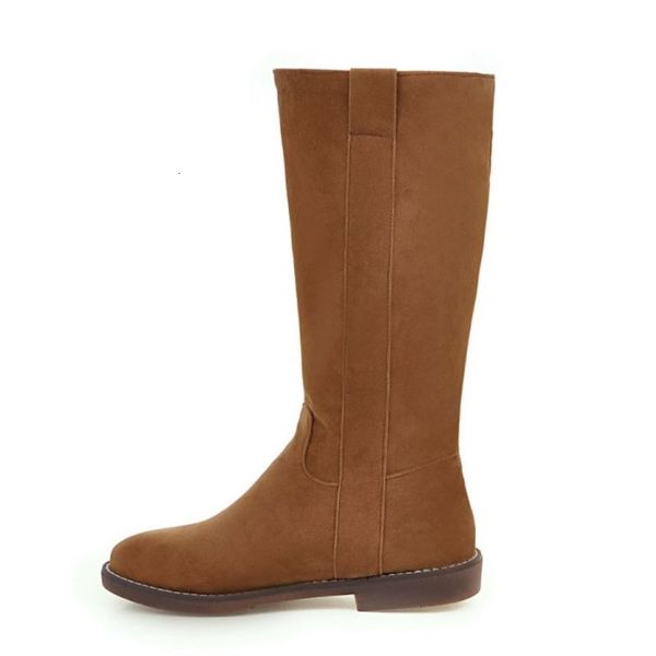 

boots coolcept size 31-44 women mid calf round toe winter short fashion casual shoes ladies footwear cgz3, Black