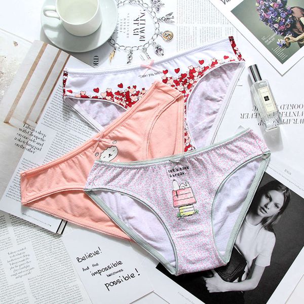 

special o women's cartoon underwear large fat mm triangle, Black;white