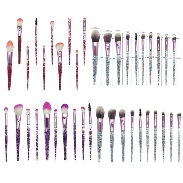 

eyebrow tools & stencils 10pcs tricolor makeup brushes set eye shadow foundation powder eyeliner eyelash lip make up brush cosmetic beauty t