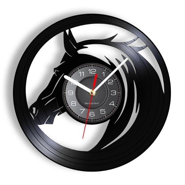 

wall clocks horse head black shadow art silent movement clock farmhouse home decor wildlife record lover gift
