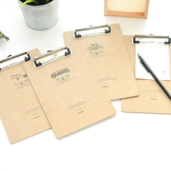 

business card files stationery wholesale wood retro a5 in folder board 22.6*15*0.3cm paper splint clip 2piecs/set