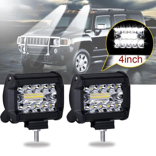 

working light 1/2pcs 4" led combo work lights bar spotlight off-road driving spot flood fog lamp for truck boat suv 12v 24v headlight a