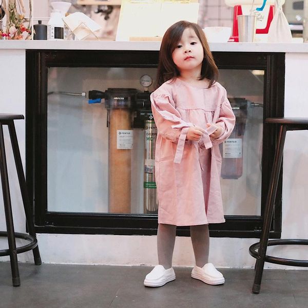 

girl's dresses 2021 autumn kids girl dress korean casual clothings sweet bow toddler clothes, Red;yellow