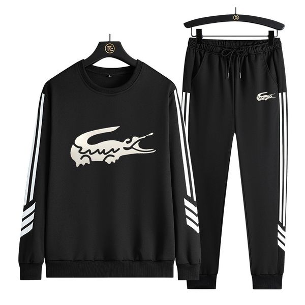 

men's tracksuits autumn/winter male polyester casual fitness round neck long sleeve t-shirts fashion trends women's training n9fz, Gray