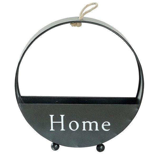 

arrival iron round shape wall-mounted flower storage basket ornament nordic style creative living room pendant decoration decorative objects