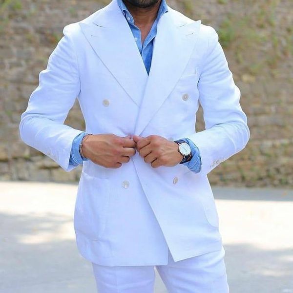 

men's suits & blazers sumer white business men blazer 2 piece beach groom tuxedos for wedding formal prom suit (jacket+pants) chic stre, White;black