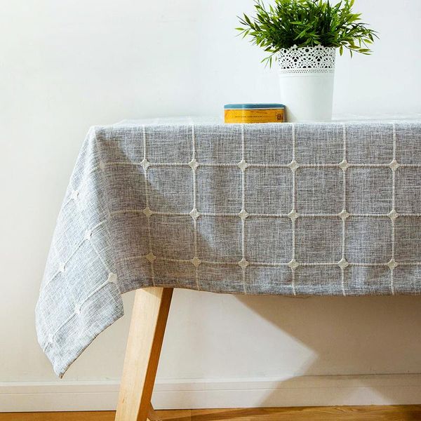 

table cloth japanese - style linen lattice tablecloth plain color round coffee covered towel solid pastoral