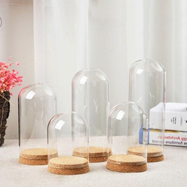 

storage bottles & jars 6 x d8*15mm/d8*18cm/d10*12cm/d10*15cm large glass cloche bell jar display dome with crok creative desk craft bottle