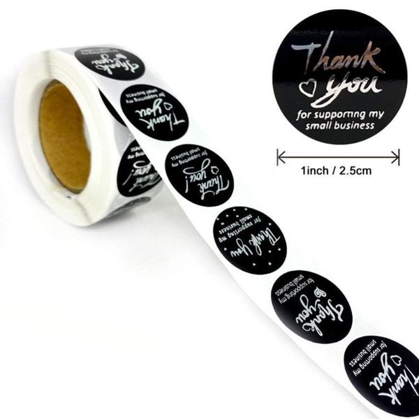 

gift wrap 500pcs per roll stamp thank you for your order stickers colorful dot cute heart seal labels black envelope package sort mark