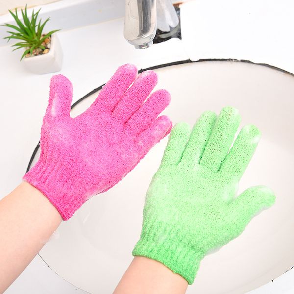 

bath glove kid's washcloths cloth towel solid children's finger gloves nylon massage shower bubble tool dead skin cell remover lt2, White