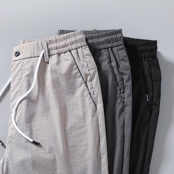 

men's pants mid-pants five-point korean trend breeches summer thin blue shorts men 2021, Black