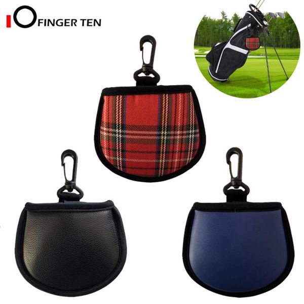 

golf bags design ball cleaner pouch bag with clip pu leather cleaning pocket washer black navy