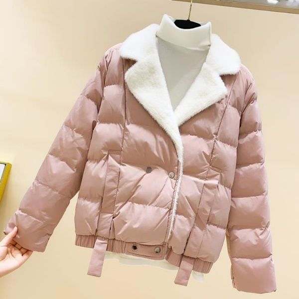 

woman jacket parkas coat women's patchwork down cotton-padded veste femme &, Black