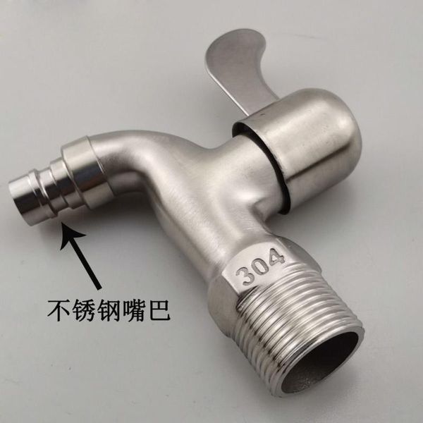 

3/4" Stainless Steel Faucet Washing Machine Bathroom Basin Single Handle Kitchen Tap Water Sink Faucets