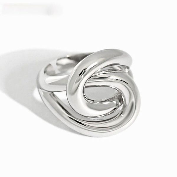 

cluster rings minimalist 925 sterling silver finger for women ins fashion creative twist winding geometric party jewelry gifts, Golden;silver
