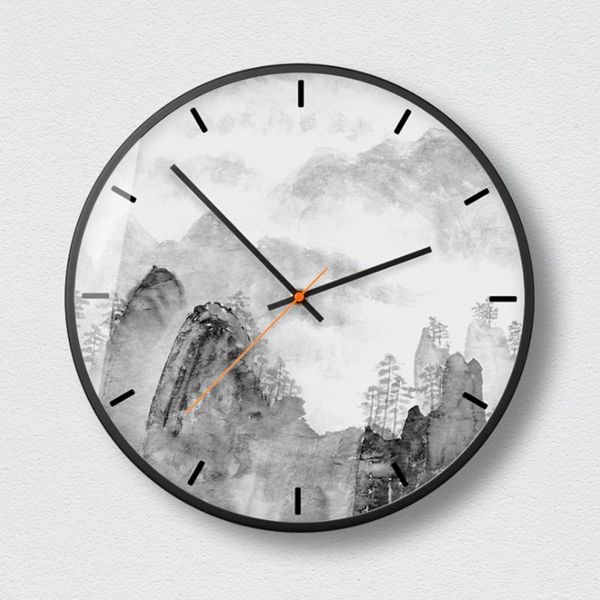 

wall clocks 12 inch chinese style silent clock simple personality modern design living room metal retro charts