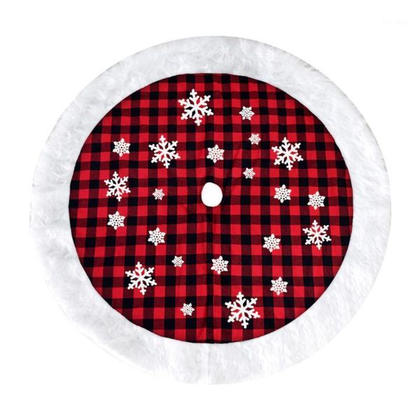 

christmas decorations 1pc grids tree skirt decorative lint home floor adorn