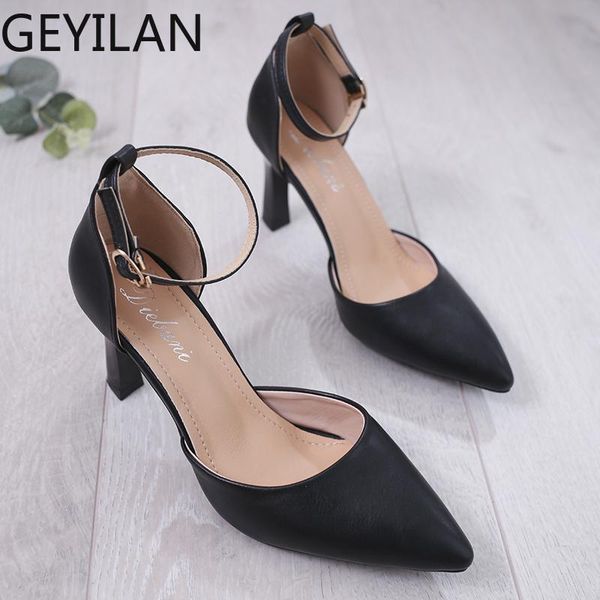 

high heels female pointed buckle high-heeled sandals 8 cm stiletto heel casual office shoes woman whitethin wedding, Black