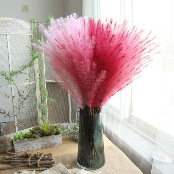 

decorative flowers & wreaths 5 pc 8 branches artificial fake fur pampas grass dried plants wedding home table garden arrangement decoration