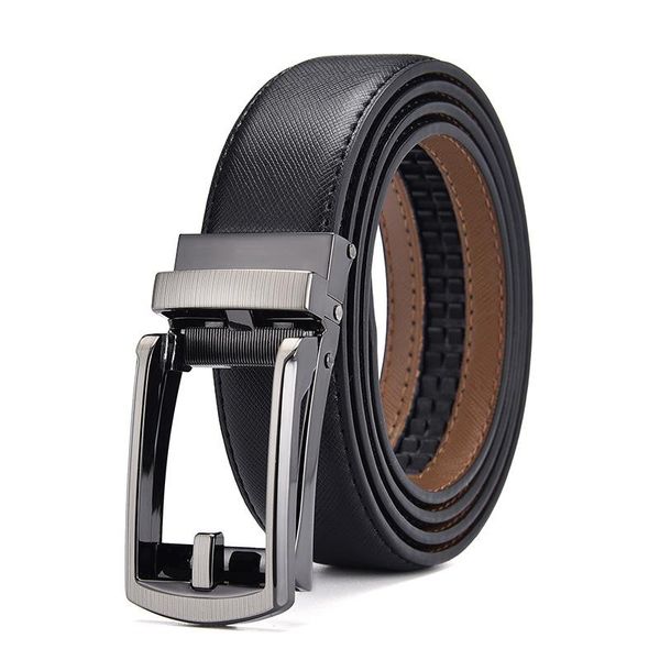 

belts leather automatic buckle belt business men's all-match, Black;brown